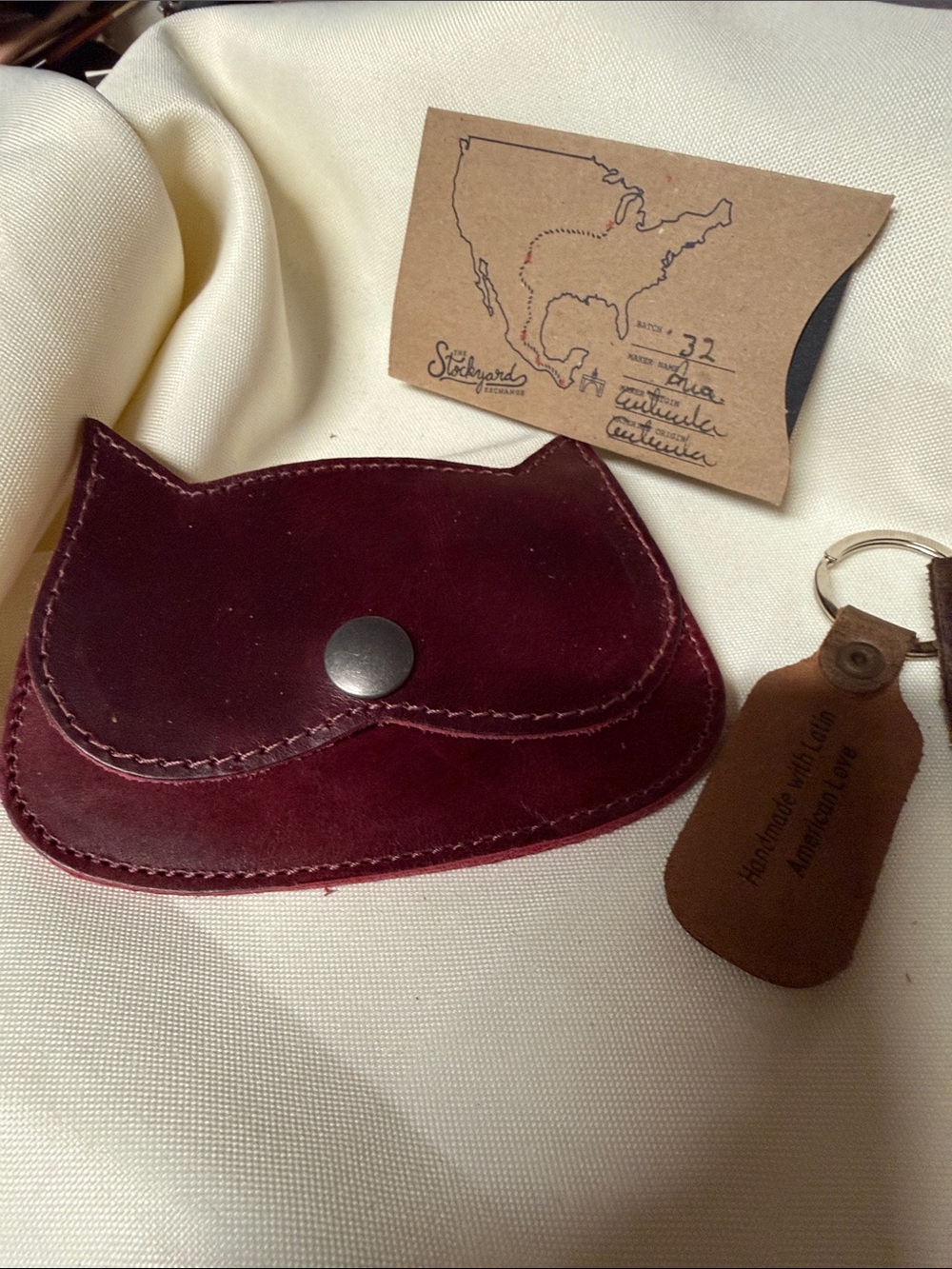 Hide and Drink Leather Cat wallet